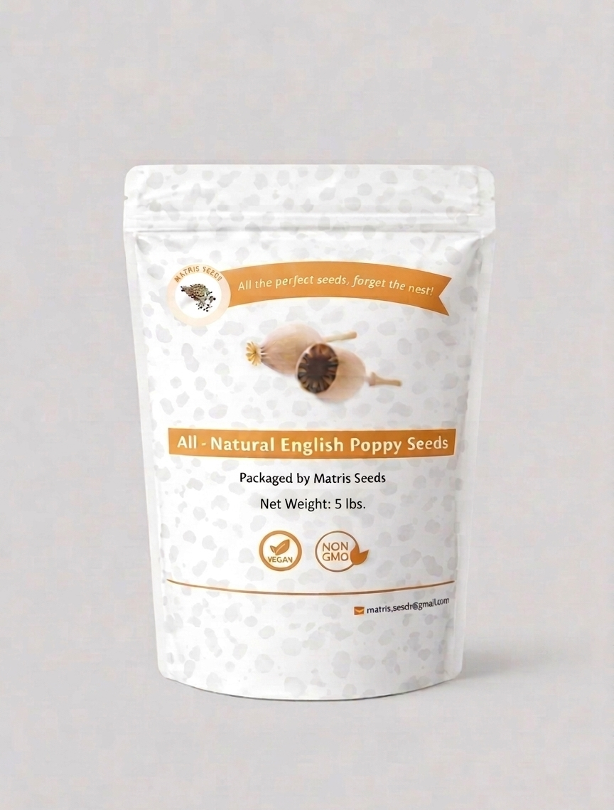 5lbs English (UK) poppy seeds. Raw, unprocessed, untreated bulk seeds.