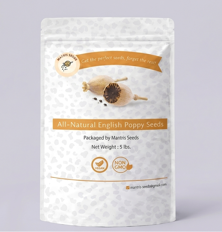 5lbs English (UK) poppy seeds. Raw, unprocessed, untreated bulk seeds.